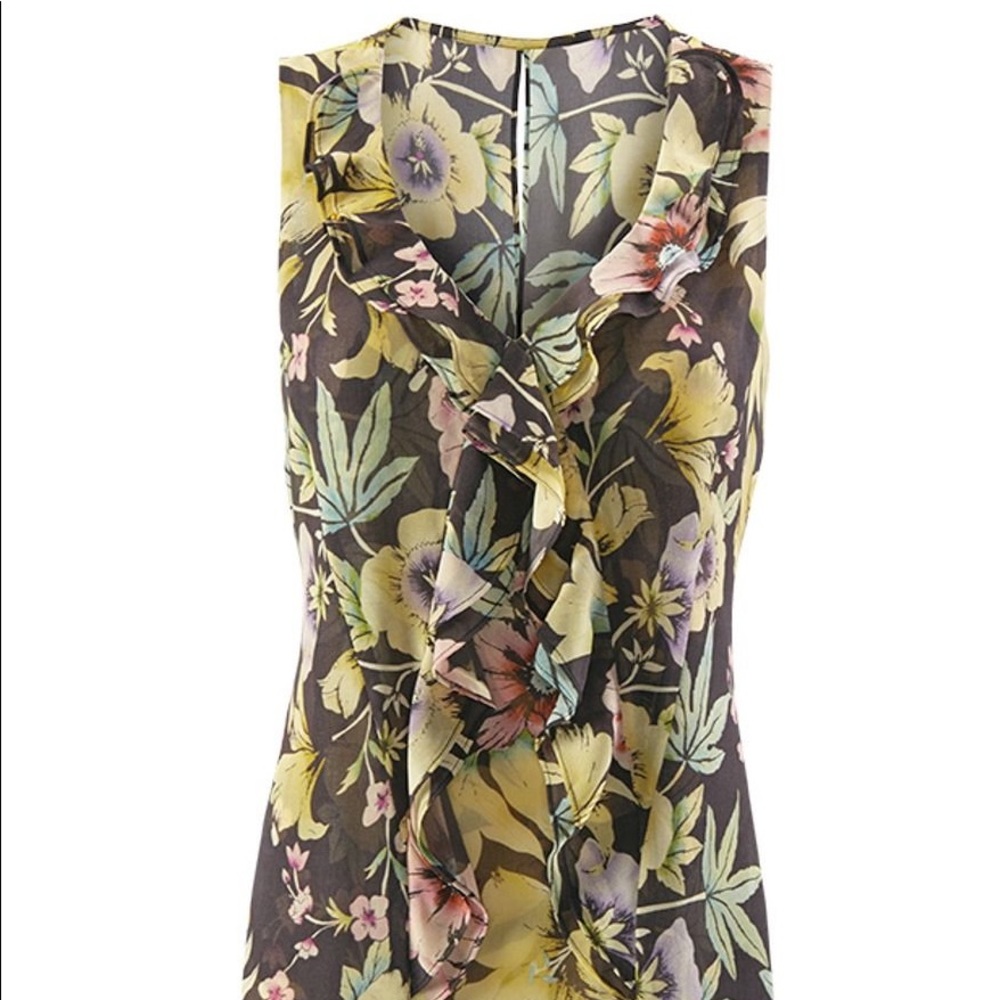 Cabi Floral Ruffle blouse